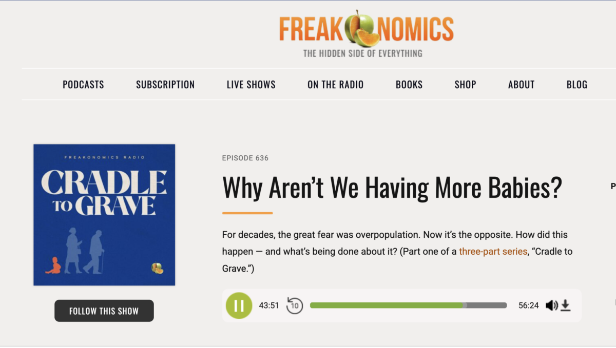 Dr. Froide on Freakonomics Radio!